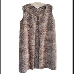 Gio & Gio Comfy Vest Size Medium Mohair Wool Blend Beige
